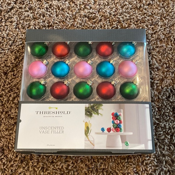 Threshold Unscented Vase Filler -Small Christmas Bulbs/Ornaments, New in package